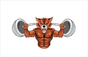 tigre bodybuilding mascotte vettore illustrazione