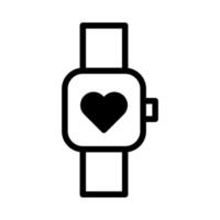orologio dualtone nero San Valentino illustrazione vettore icona Perfetto.
