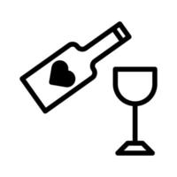 vino dualtone nero San Valentino illustrazione vettore icona Perfetto.
