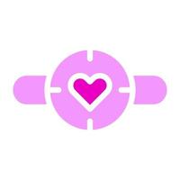 orologio San Valentino icona solido rosa stile illustrazione vettore e logo icona Perfetto.
