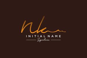 iniziale nk firma logo modello vettore. mano disegnato calligrafia lettering vettore illustrazione.