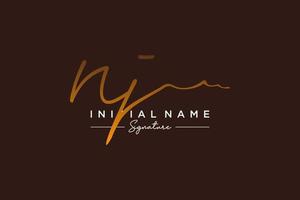 iniziale nj firma logo modello vettore. mano disegnato calligrafia lettering vettore illustrazione.