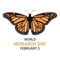 monarca farfalla giorno. febbraio 5°. vettore illustrazione.