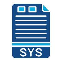 SYS glifo Due colore icona vettore