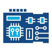 glifo del circuito icona a due colori vettore