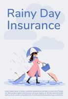 poster di assicurazione per il giorno di pioggia vettore