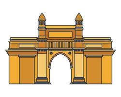 edificazione dell'icona isolata gateway of india vettore