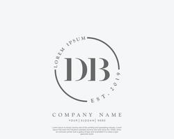 iniziale db femminile logo bellezza monogramma e elegante logo disegno, grafia logo di iniziale firma, nozze, moda, floreale e botanico con creativo modello vettore