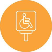 Disabilitato parcheggio linea cerchio sfondo icona vettore