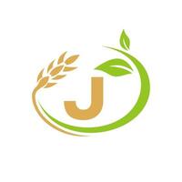 lettera j agricoltura logo e agricoltura logo simbolo design vettore