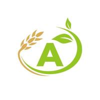 lettera un' agricoltura logo e agricoltura logo simbolo design vettore