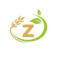 lettera z agricoltura logo e agricoltura logo simbolo design vettore