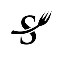 lettera S ristorante logo cartello design vettore