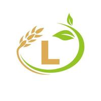 lettera l agricoltura logo e agricoltura logo simbolo design vettore