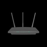 router vettore arte. vettore arte isolato su nero sfondo per colorazione libro.