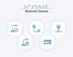 dispositivi blu icona imballare 5 icona design. hardware. cordone. computer. collegato. hardware vettore