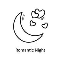 romantico notte vettore schema mano disegnare icona design illustrazione. San Valentino simbolo su bianca sfondo eps 10 file