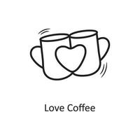 amore caffè vettore schema mano disegnare icona design illustrazione. San Valentino simbolo su bianca sfondo eps 10 file