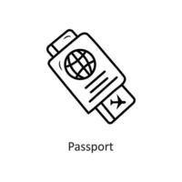 passaporto vettore schema icona design illustrazione. vacanza simbolo su bianca sfondo eps 10 file