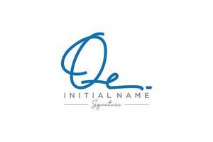 iniziale qe firma logo modello vettore. mano disegnato calligrafia lettering vettore illustrazione.