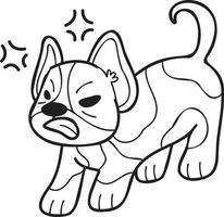 mano disegnato francese bulldog illustrazione nel scarabocchio stile vettore