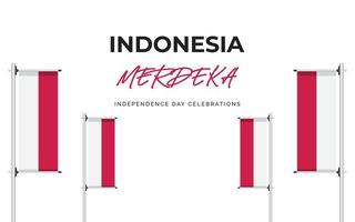 modello di progettazione banner festa dell'indipendenza dell'indonesia vettore