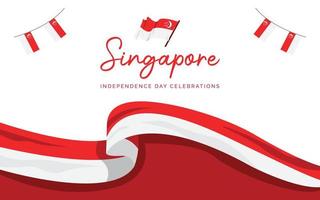Singapore indipendenza giorno bandiera design modello vettore