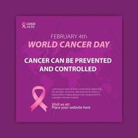 mondo cancro giorno 4 febbraio sociale media inviare modello vettore