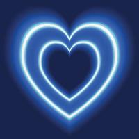 elettrico blu colore neon cuore su buio sfondo vettore