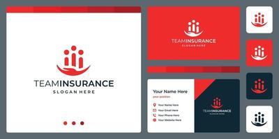 assicurazione nel il palma Tenere un' persona e famiglia cura. logo design assicurazione vettore design e illustrazione
