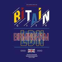 Birmingham unito regno Gran Bretagna città grafico vettore Stampa t camicia