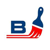 lettera B dipingere logo concetto con dipingere spazzola simbolo vettore