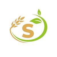 lettera S agricoltura logo e agricoltura logo simbolo design vettore