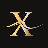 lettera X logo design modello lusso e elegante design vettore