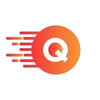 lettera q logo design vettore con puntini vettore modello