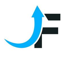 lettera f finanziario logo modello con marketing crescita freccia vettore