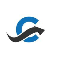 lettera c finanziario logo concetto con finanziario crescita freccia simbolo vettore