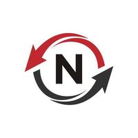 lettera n finanziario logo concetto con finanziario crescita freccia simbolo vettore