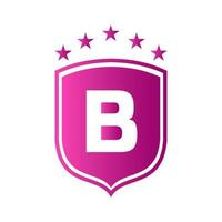 lettera B scudo logo sicurezza protezione simbolo cartello design vettore