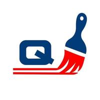 lettera q dipingere logo concetto con dipingere spazzola simbolo vettore