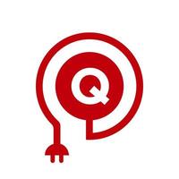 lettera q elettrico logo vettore