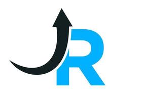 lettera r finanziario logo modello con marketing crescita freccia vettore