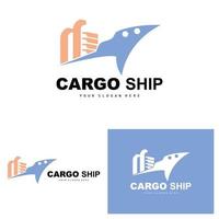 carico nave logo, veloce carico nave vettore, barca a vela, design per nave produzione azienda, corso d'acqua andare in barca, marino veicoli, trasporto, la logistica vettore