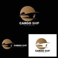 carico nave logo, veloce carico nave vettore, barca a vela, design per nave produzione azienda, corso d'acqua andare in barca, marino veicoli, trasporto, la logistica vettore