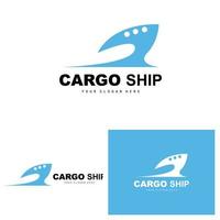 carico nave logo, veloce carico nave vettore, barca a vela, design per nave produzione azienda, corso d'acqua andare in barca, marino veicoli, trasporto, la logistica vettore