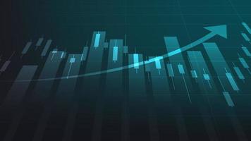 economia e finanza sfondo concetto. finanziario attività commerciale statistica azione mercato candelieri e bar grafico con uptrend freccia vettore