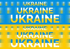 ucraino bandiera con parole Ucraina e punti. stravinto nastri. modello, manifesto, inviare, striscione, Stampa. protesta, parata. vettore