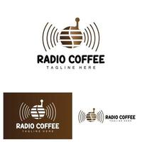 caffè Radio logo, Podcast Radio disegno, caffè icona, caffè bar logo Prodotto marca vettore