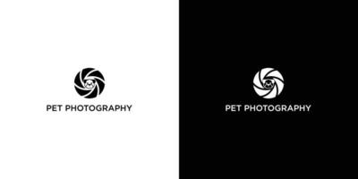 animale domestico telecamera lente logo design vettore