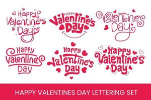 contento San Valentino giorno lettering impostare. mano scritto lettering stile San Valentino giorno calligrafia per saluto carte, Stampa design. vettore illustrazione.